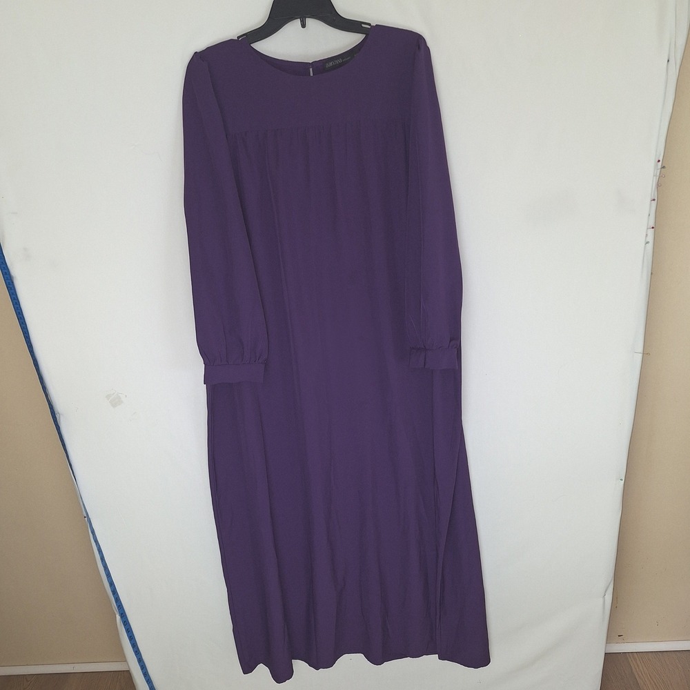 Cottagecore Maxi Goth Dress Prairie Zanzea Collection Soild Purple Women's 5XL
